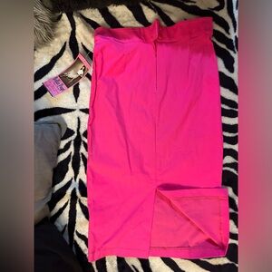 Bettie Page Hi-Times Classic Pencil Skirt: Hot Pink - Size L